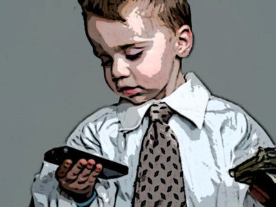Young boy with smartphone